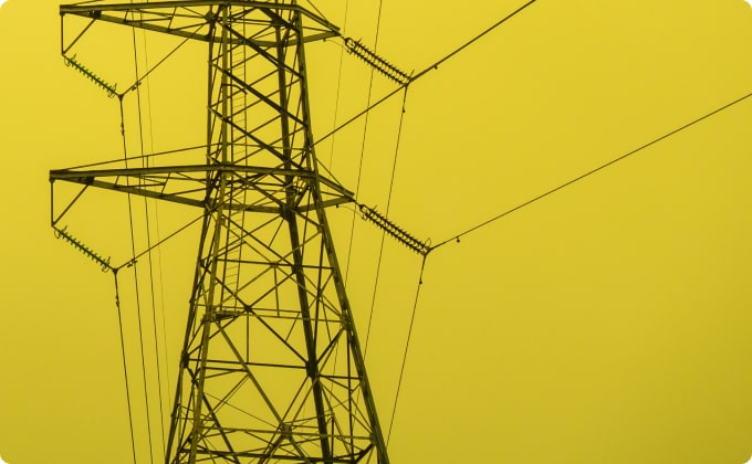 A high-voltage pole that supplies electricity to companies