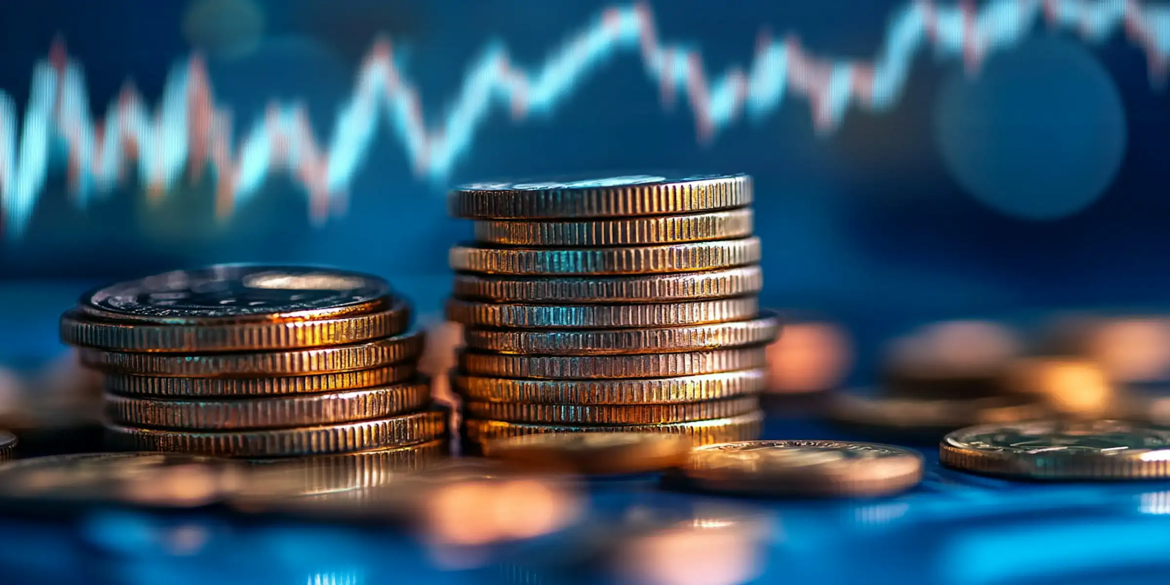 a stack of coins on a table