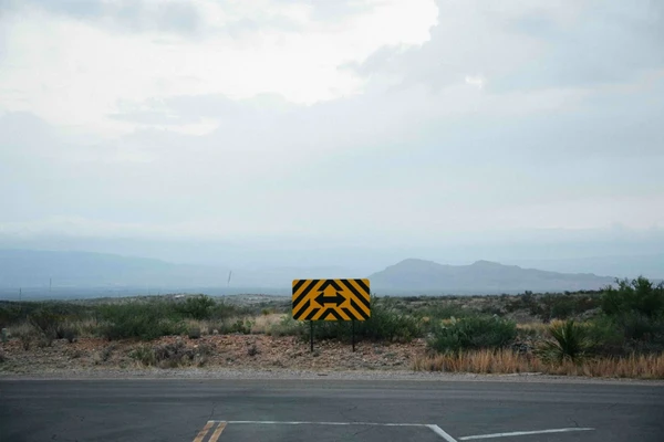 two turns on an empty road